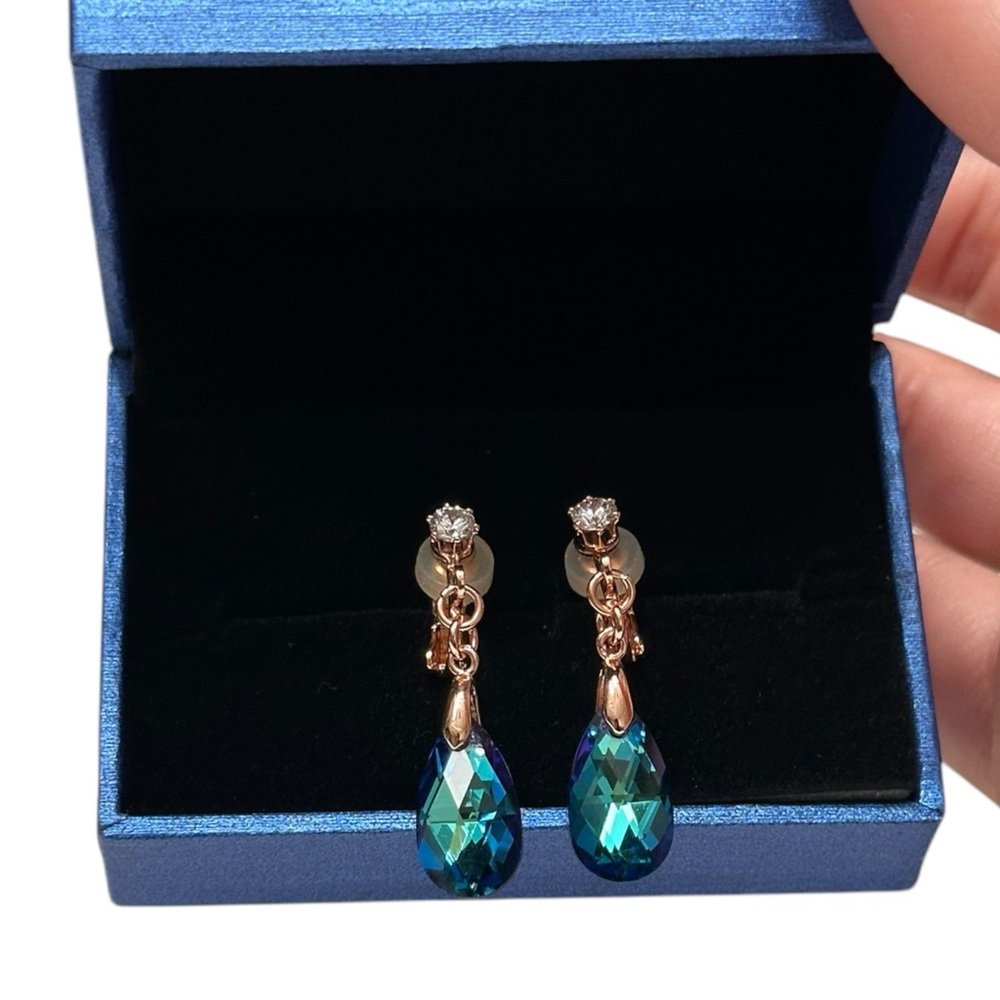 Evevic Austrian Jewelry Teardrop Austrian Crystal Clip On Earrings NEW